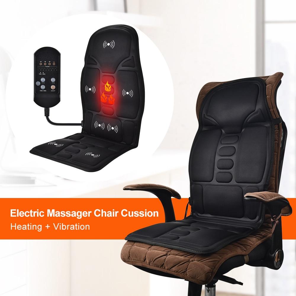 Yellow Pandora portable vibrating heat therapy massage cushion, healthcare mattress with built-in massager for relaxation and pain relief.