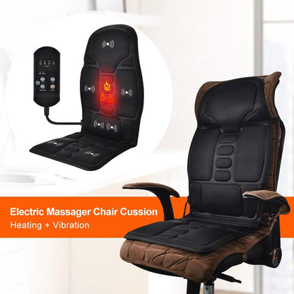 Yellow Pandora portable vibrating heat therapy massage cushion, healthcare mattress with built-in massager for relaxation and pain relief.