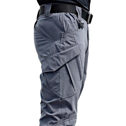 Grey Beech tactical cargo pants showing multiple pockets and durable fabric, designed for outdoor and tactical use.