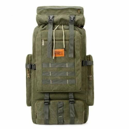 Yellow Pandora waterproof outdoor camping hiking backpack with 100L large capacity, durable design for outdoor adventures.