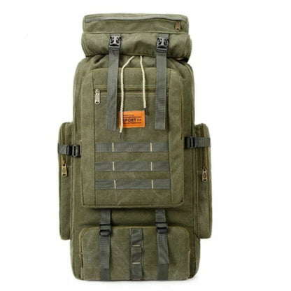Yellow Pandora waterproof outdoor camping hiking backpack with 100L large capacity, durable design for outdoor adventures.