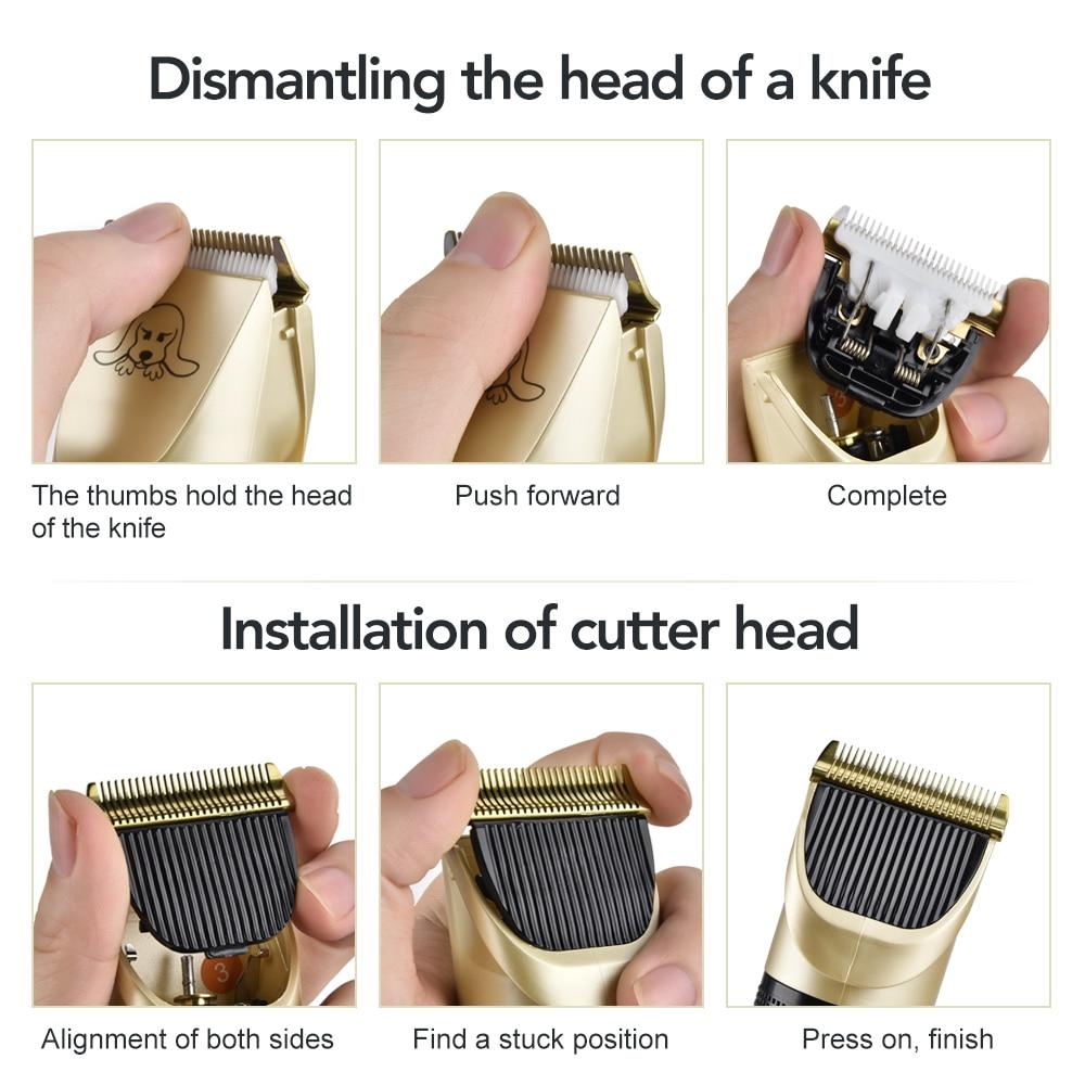Yellow Pandora pet hair clipper set for grooming pets, includes clipper, blades, and accessories in a compact kit.