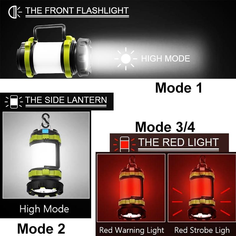 Yellow Pandora handheld LED camping lantern, waterproof and multifunctional, suitable for outdoor sports and camping activities.