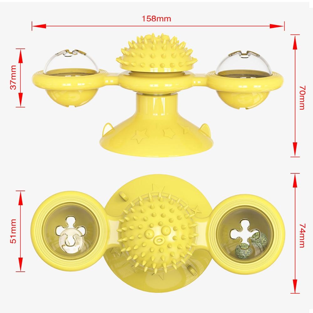 Yellow Pandora Cats Whirling LED Balls for pets, showcasing colorful spinning LED balls designed to entertain cats.
