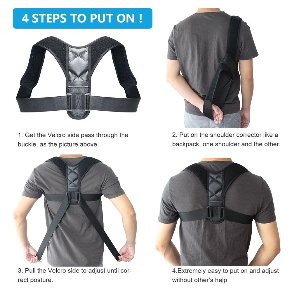 Unisex adjustable back posture corrector by Yellow Pandora, designed to improve posture and support the upper back.