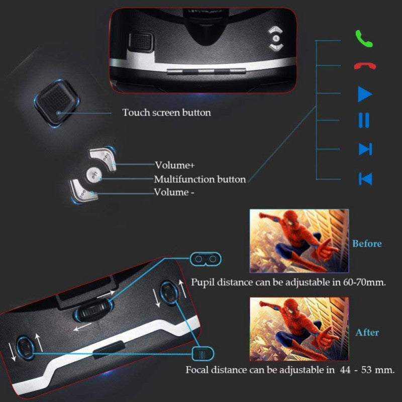 Yellow Pandora Dragon Flash VR gaming headset with controller for mobile and laptop gaming, featuring sleek design and adjustable straps.