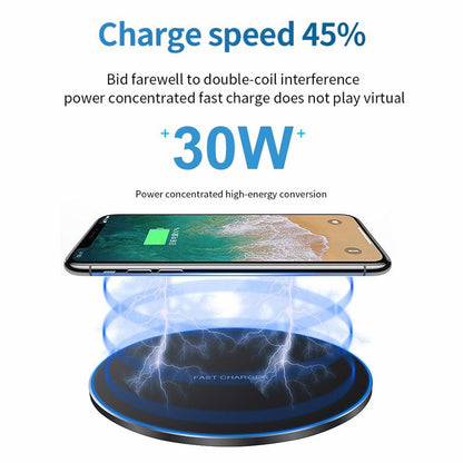 Yellow Pandora Dragon W9 30W wireless charging pad for mobile and laptop accessories, showing sleek design and charging surface.