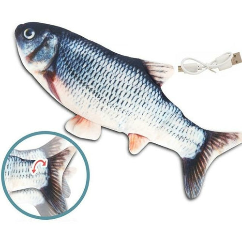 Yellow Pandora electric flipping fish toy for cats with colorful, realistic fish design and interactive motion to entertain pets.