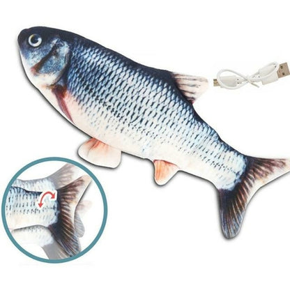 Yellow Pandora electric flipping fish toy for cats with colorful, realistic fish design and interactive motion to entertain pets.