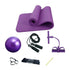 Yellow Pandora Deluxe Yoga Fitness 5-piece exercise set with yoga mat, resistance bands, and accessories for workout routines.