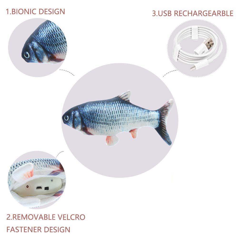 Yellow Pandora electric flipping fish cat toy with colorful fins, designed to entertain and stimulate cats during playtime.