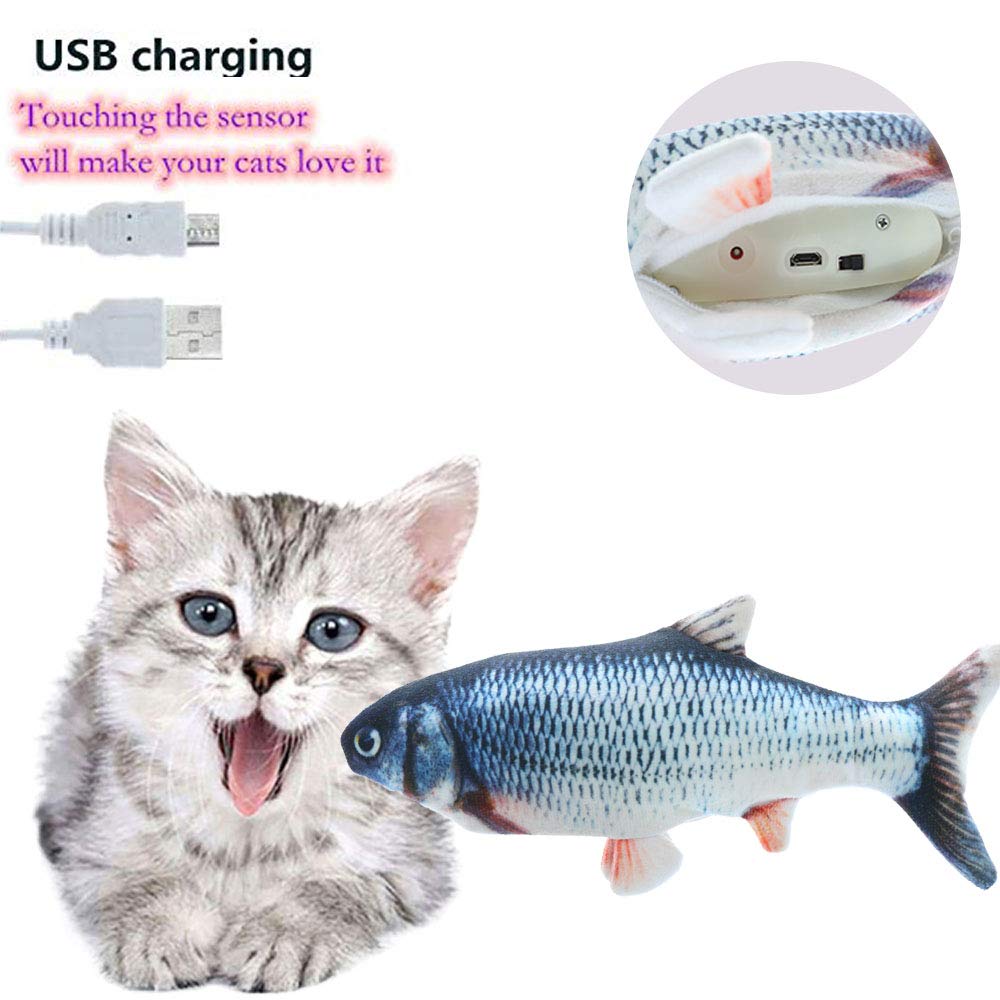 Yellow Pandora electric flipping fish toy for cats, featuring colorful, motion-activated design to entertain feline pets.
