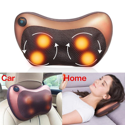Yellow Pandora portable 4-head massage pillow for healthcare, featuring a compact design with multiple massage heads for relaxation.