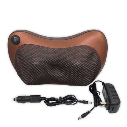 Yellow Pandora portable 4-head massage pillow for healthcare, showing the compact design with four massage nodes.