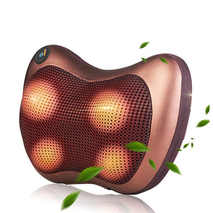 Yellow Pandora portable 4-head massage pillow for healthcare, showing its compact design and soft fabric cover.