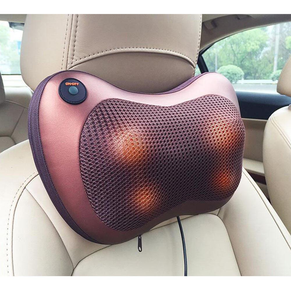 Yellow Pandora portable 4-head massage pillow for healthcare, showing soft fabric and multiple massage nodes for relaxation.