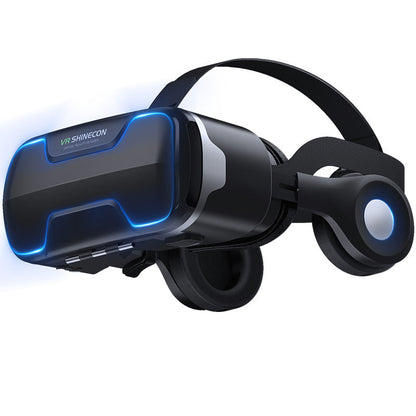 Yellow Pandora Dragon Flash VR gaming headset with controller for mobile and laptop gaming, featuring sleek design and adjustable straps.