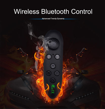 Yellow Pandora Dragon Flash VR gaming headset with controller for mobile and laptop use, featuring adjustable straps and immersive design.
