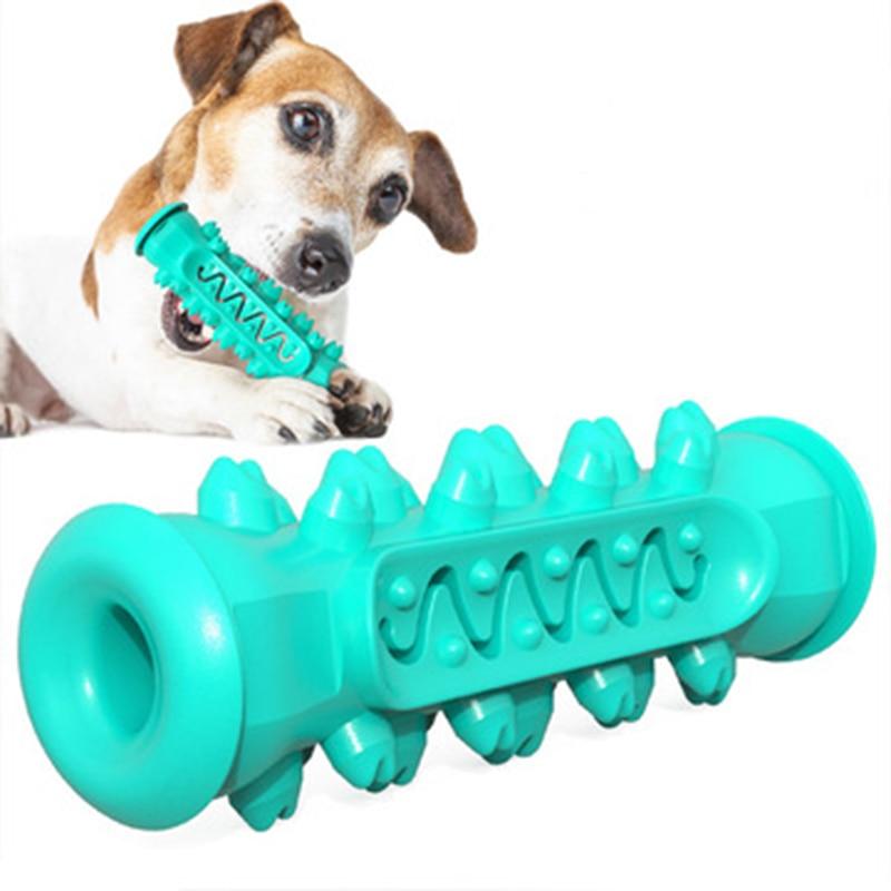 Yellow Pandora dog chewing toy with durable rubber design, perfect for keeping dogs entertained and engaged.