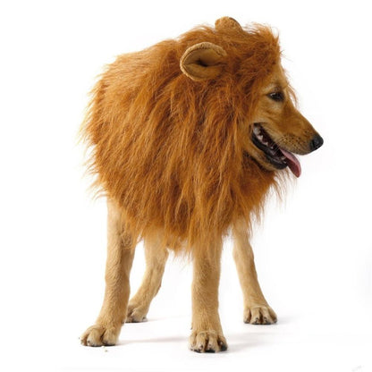Yellow Pandora lion-themed dog wig for pets, featuring a realistic lion mane and playful style for pets&