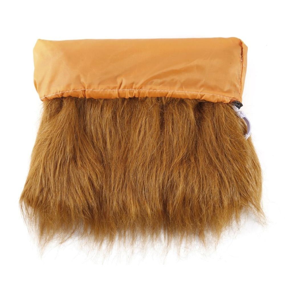 Yellow Pandora lion-themed dog wig for pets, showcasing a fun, furry lion mane accessory for dogs.