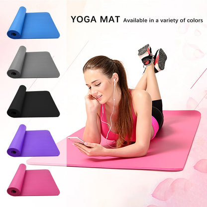 Yellow Pandora large slip yoga fitness mat laid flat, showcasing its textured surface and generous size for yoga and exercise routines.
