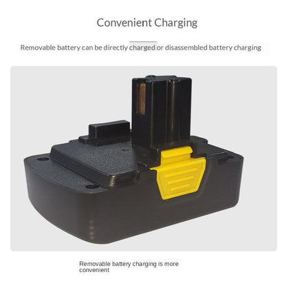 Yellow Pandora portable automotive tire inflator air pump shown with digital display and compact design for inflating tires.