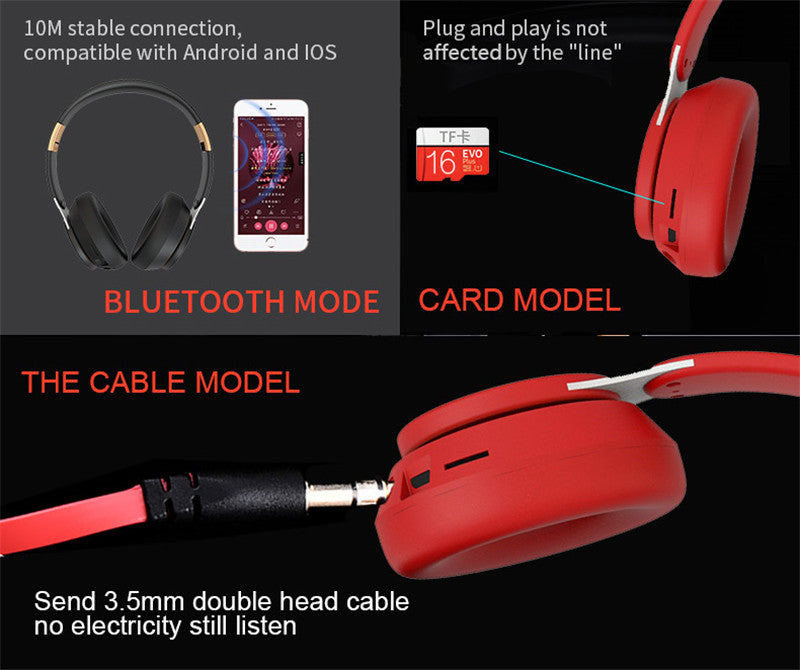 Yellow Pandora Dragon wireless Bluetooth 5.0 gaming headset with TF card slot for mobile and laptop use, featuring over-ear design.