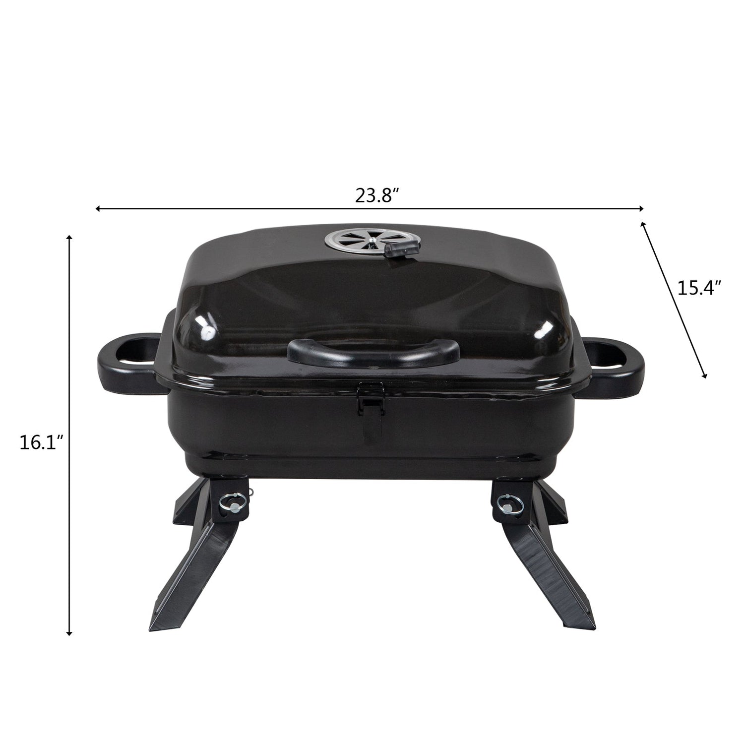 Yellow Pandora portable tabletop charcoal BBQ grill for kitchen use, featuring a compact design and grilling surface.