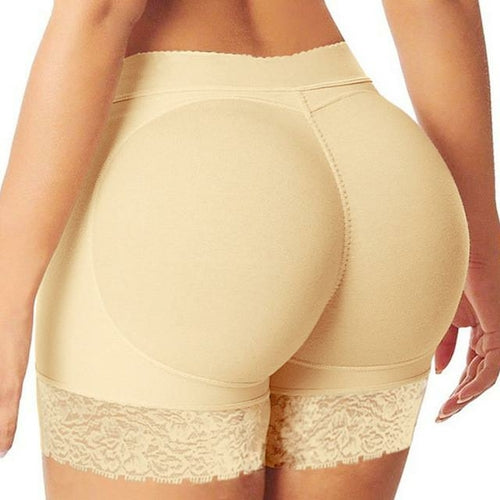Yellow Pandora padded body shaper butt lifter panty, seamless lingerie with adjustable straps and contouring design for shaping.