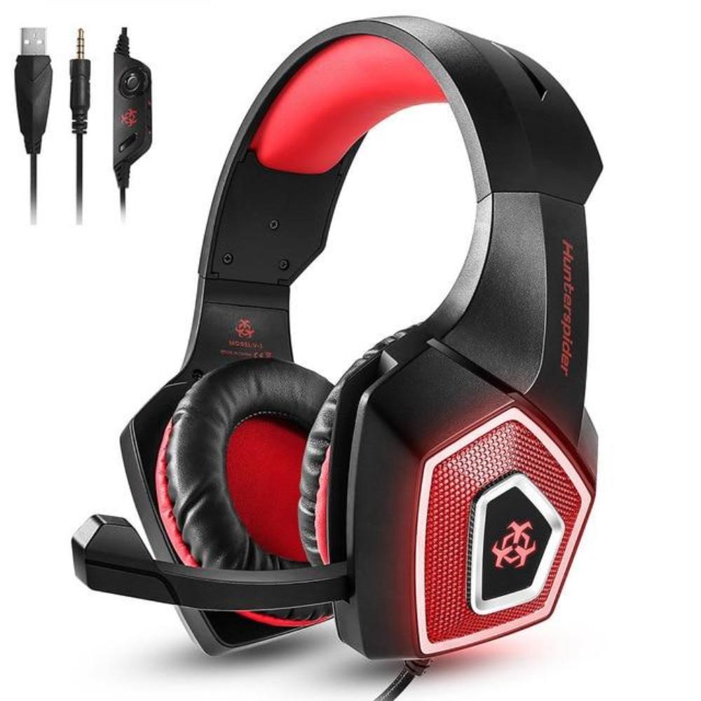 Yellow Pandora Dragon Stereo LED Gaming Headset with Microphone, featuring adjustable headband and colorful LED accents.