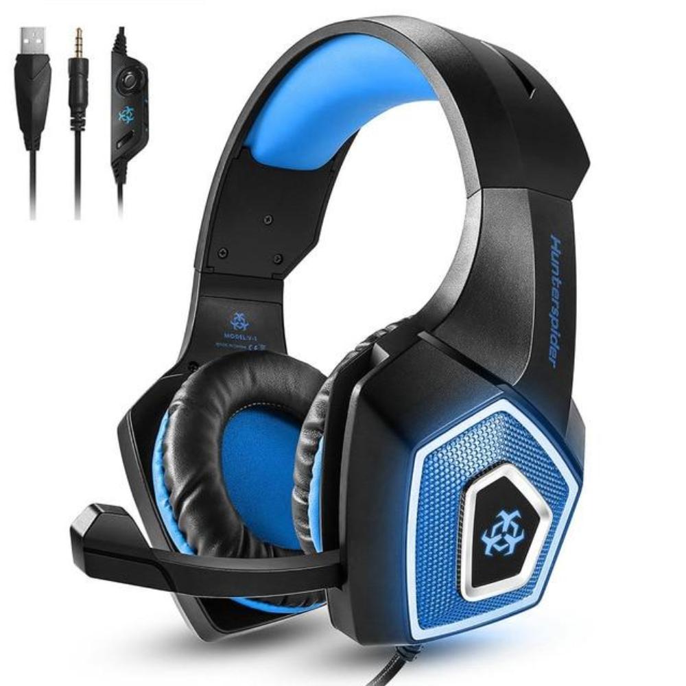 Yellow Pandora Dragon Stereo LED Gaming Headset with Microphone, featuring adjustable headband and colorful LED accents.