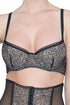 Lime Lucy Padded Balcony Bra Addiction Provocante lingerie with padded cups and delicate lace details on white fabric.
