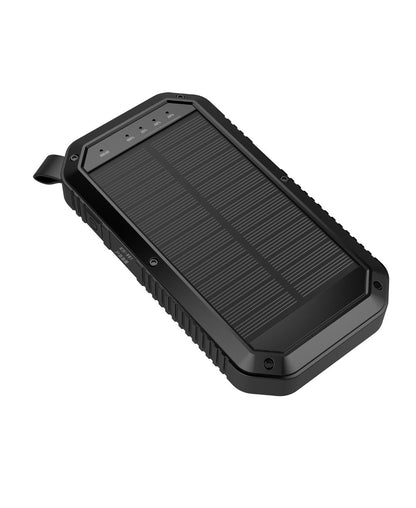 Salmon Lucky Sun Chaser Mini Solar Powered Wireless Phone Charger with 10,000mAh capacity, compact tech accessory on a white background.