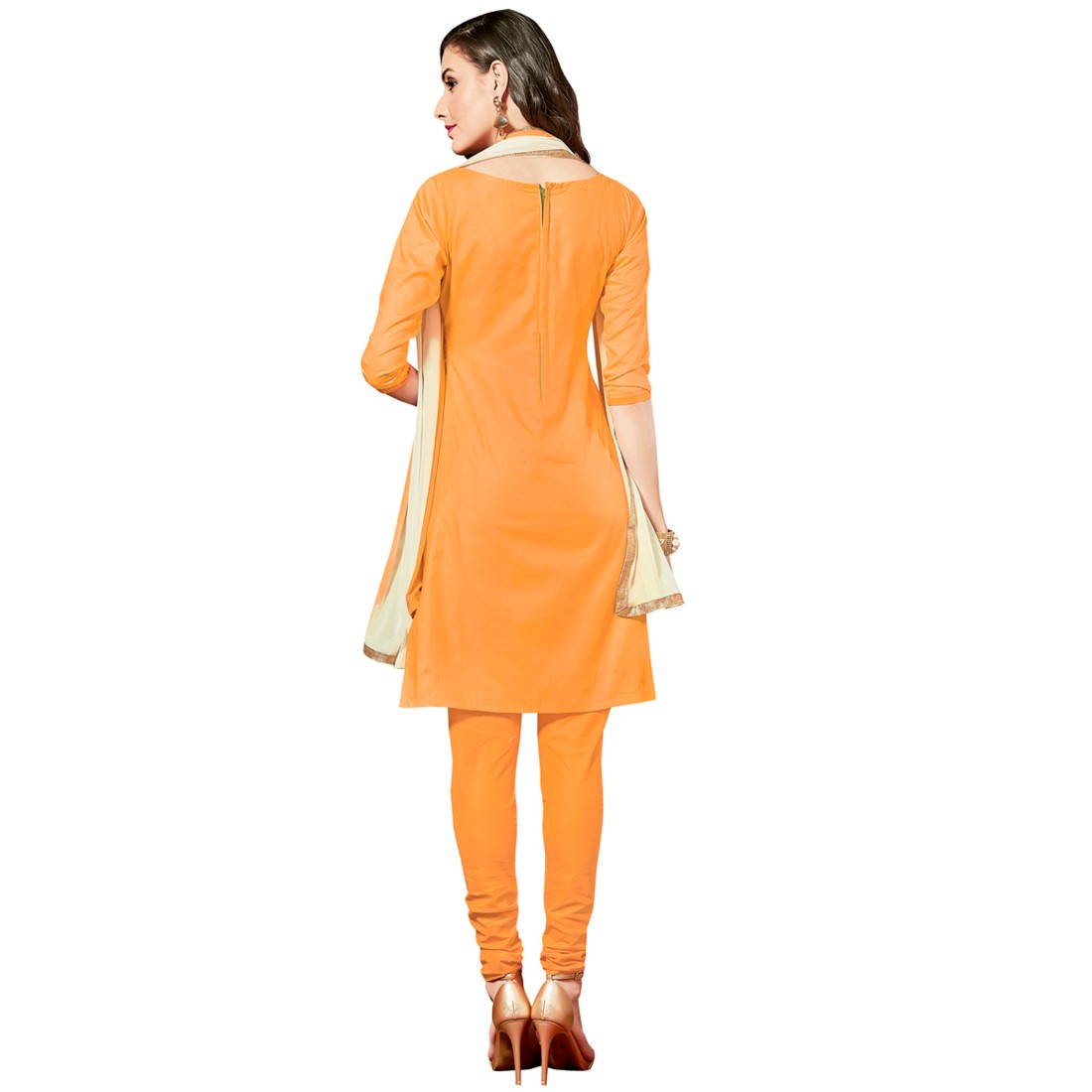 Orange Glaze Cotton Fabric dress material for women&