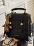 Taupe Gaia quilted flap backpack bag for women, stylish and functional with a soft quilted design and adjustable straps.