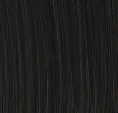 Peach Clymene Hairdo 18-inch human hair highlight extension clip-ins, three-piece set with dark ebony color and natural shine.