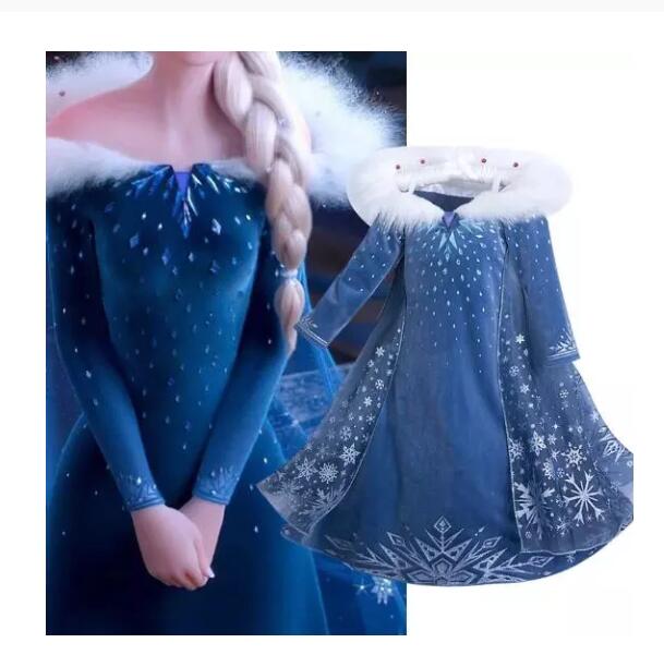 Blue Charlie princess dress for children, ideal for Christmas, Halloween, and birthday parties, featuring festive holiday and costume details.