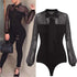 Blue Charlie women’s sexy tulle long sleeve leotard with bandeau tops, thin and stylish for fashionable wear