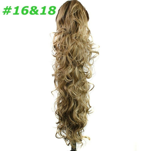 Blue Charlie synthetic curly wavy clip-in ponytail for women, easy-to-use claw hair extension with a natural, stylish look.