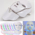Blue Charlie 7-color LED facial and neck mask with microcurrent and photon therapy for wrinkle reduction and skin rejuvenation.
