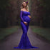 Blue Charlie maternity fitted lace wedding gown for bridal photos, featuring elegant lace details and a comfortable fit for expectant mothers.