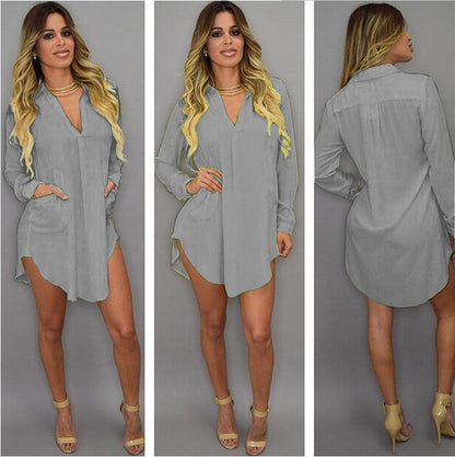 White chiffon summer V-neck short beach dress for women by Jade, featuring a mini loose casual style.