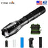 Jade 8000 LM LED flashlight with T6 bulb, ultra-bright camping torch, five switch modes, handheld equipment and accessories.