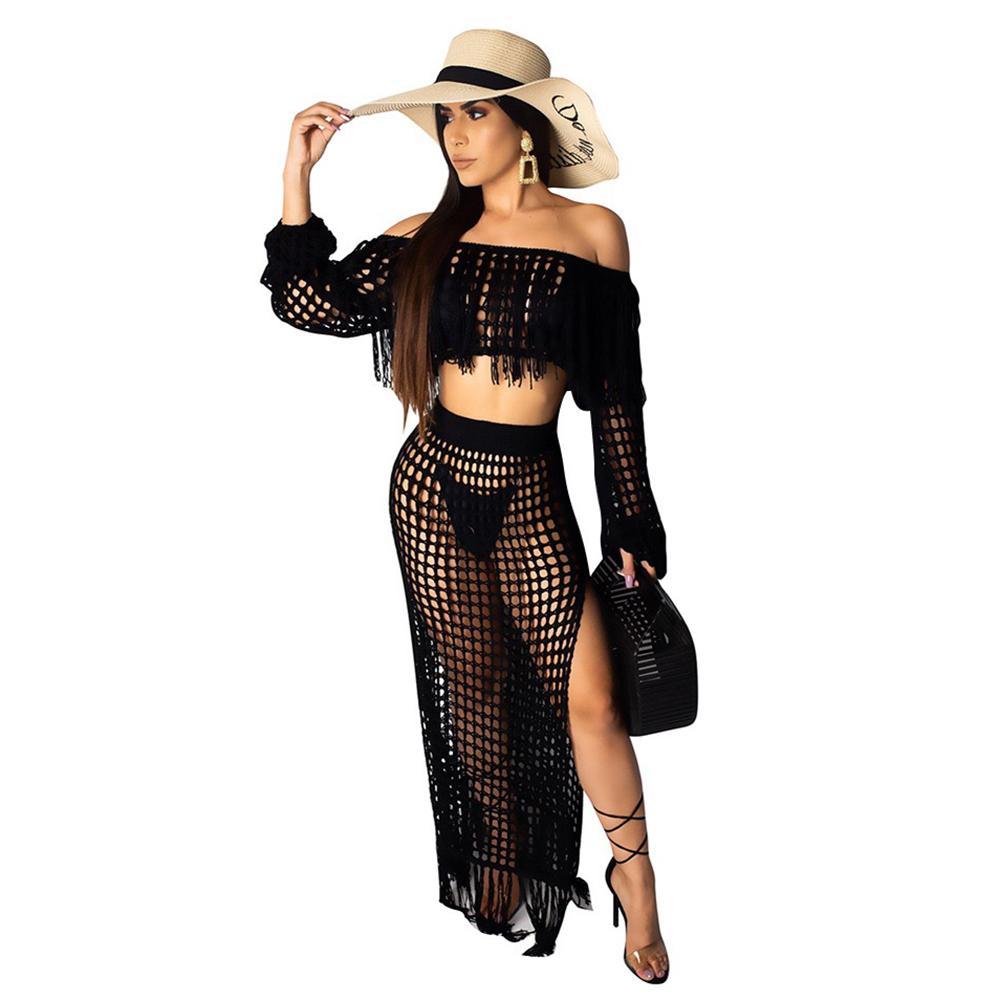 Women’s vintage beach cover-up mesh crop top from Blue Charlie, perfect as a bikini swimsuit cover-up for summer days.