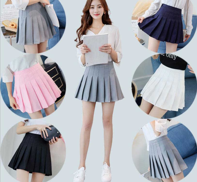 Blue Charlie summer pleated skirt, Japanese school uniform style, lightweight fabric with neat pleats, ideal for casual or school wear