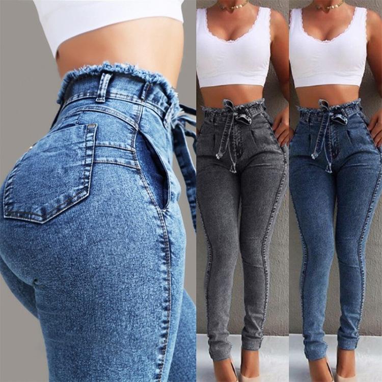 Slim stretch high waist women&