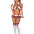 Blue Charlie sexy nurse cosplay costume featuring a provocative uniform for adult role-play, with a fitted top and matching skirt.