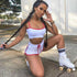 Women’s blue summer short sets with camis crop top and matching shorts from Blue Charlie, perfect for casual wear.