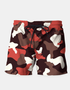 Red camouflage army pattern swim shorts by Sky Felix, with a bold camo design and comfortable fit for swimming and beachwear.